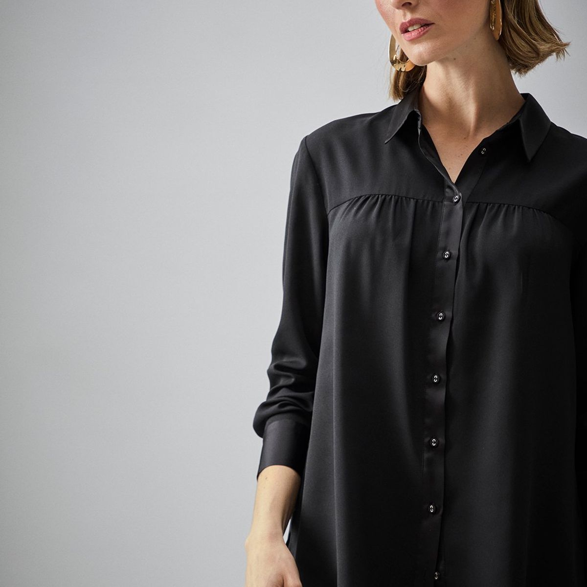 MA GRIFFE - Blusa Manga Larga Negro Mujer Magriffe