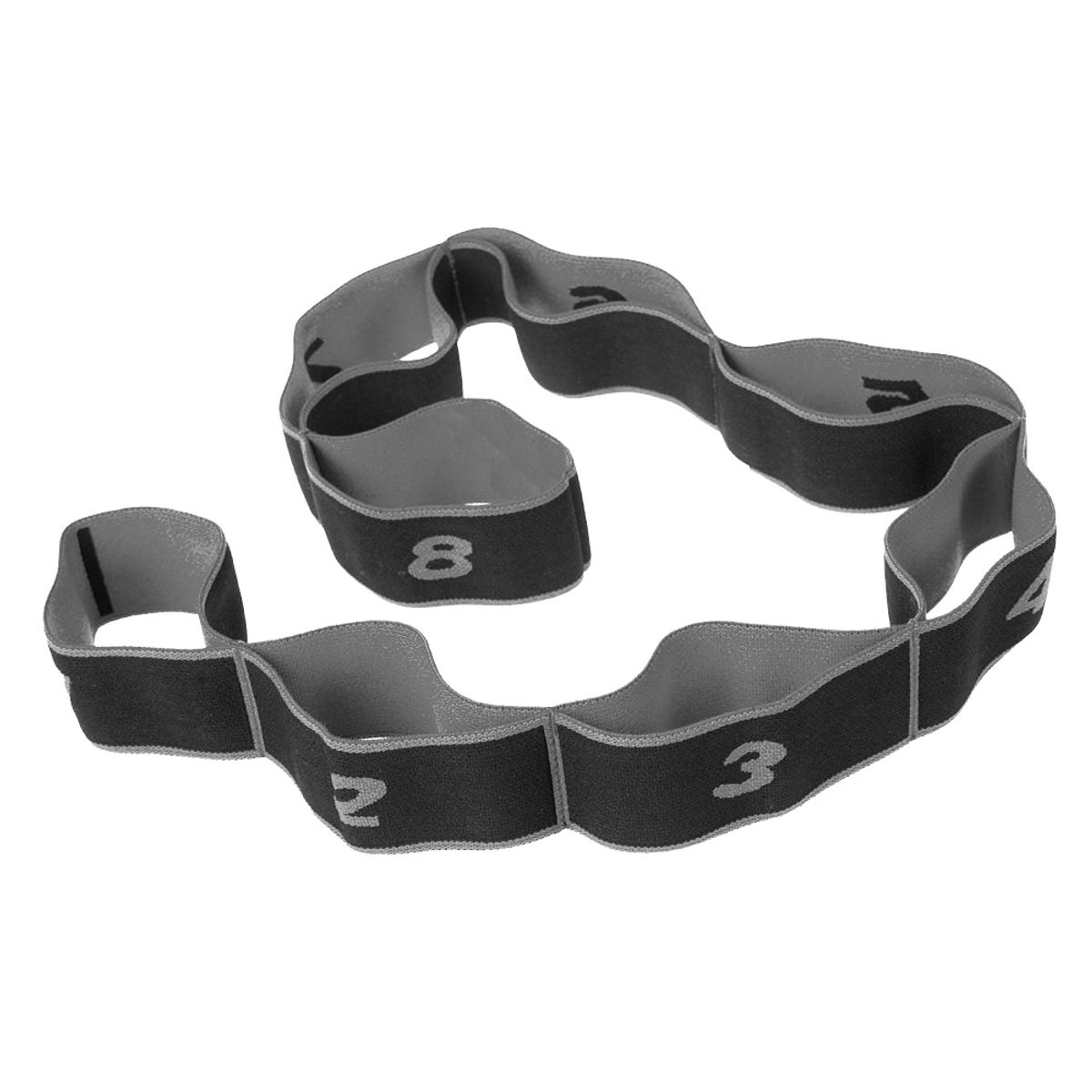 ORCUS - BANDA ELÁSTICA 8 DIVISIONES YOGA GRIS/NEGRO