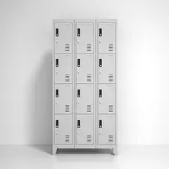 GENERICO - Lockers Metálicos 3 Cuerpos y 12 Puertas