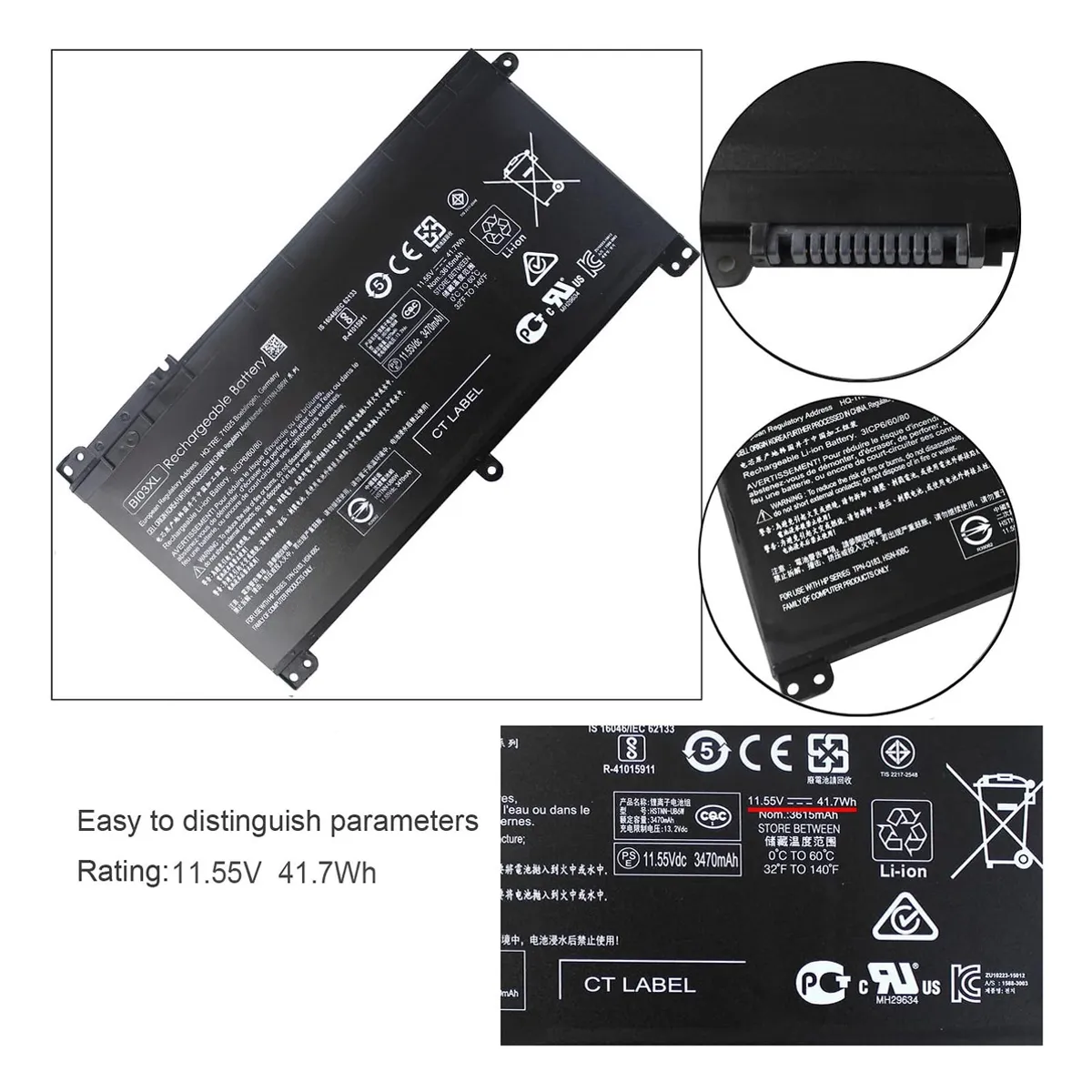 GENERICO - Batería Bi03xl On03xl Para Hp Pavilion X360 13-u Series