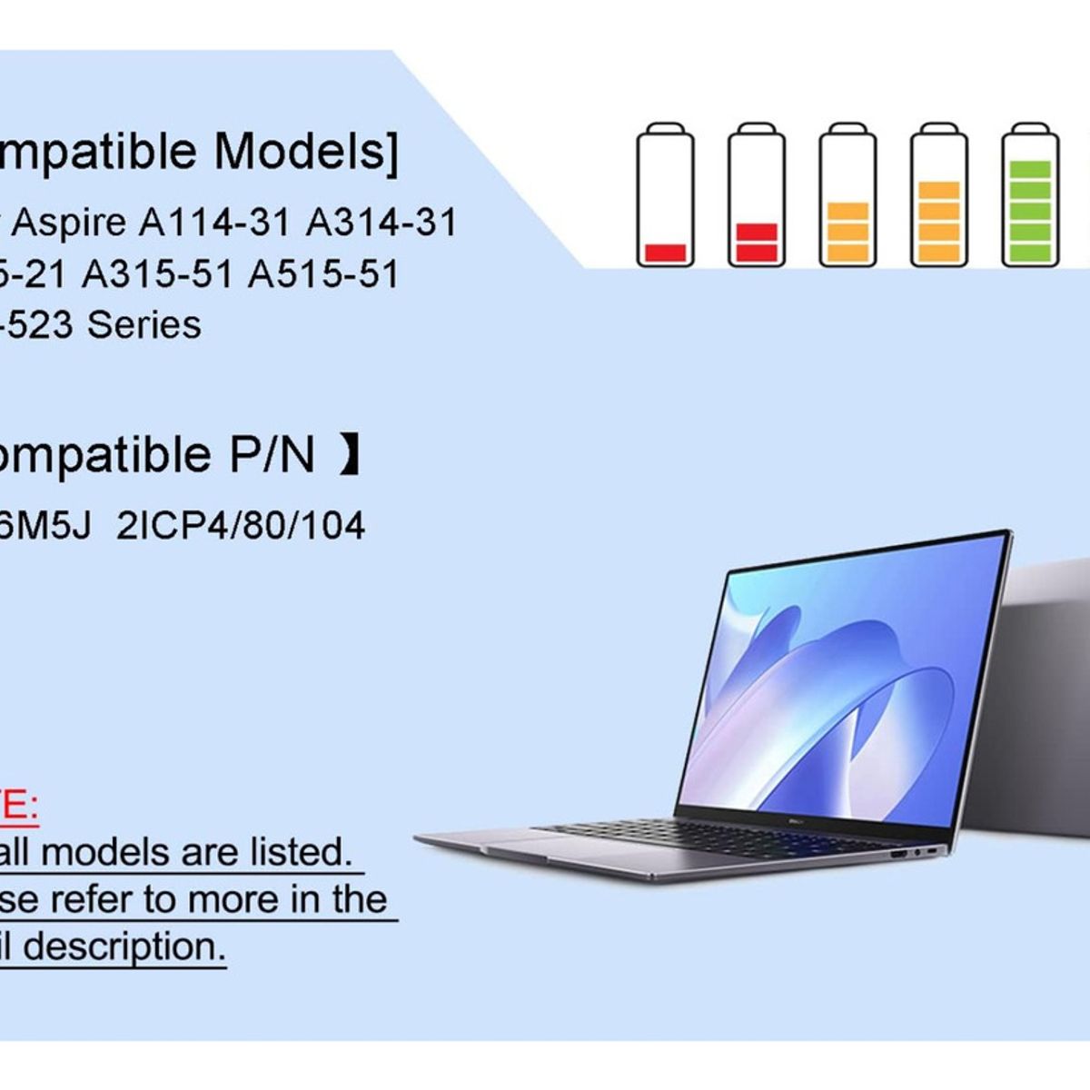 GENERICO - Bateria Ap16m5j Para Acer Aspire 1 A114-31 A114-32 Nueva
