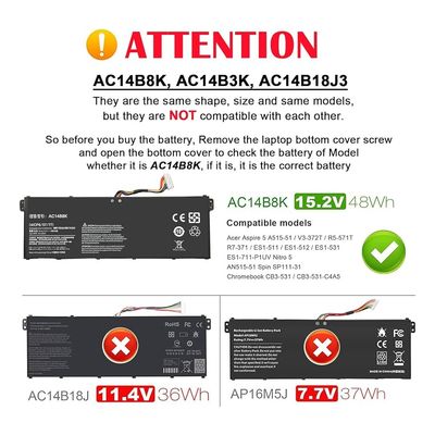 Imagen 2 del producto Batería ac14b8k Para Acer Aspire R5-371t-c4xt Series