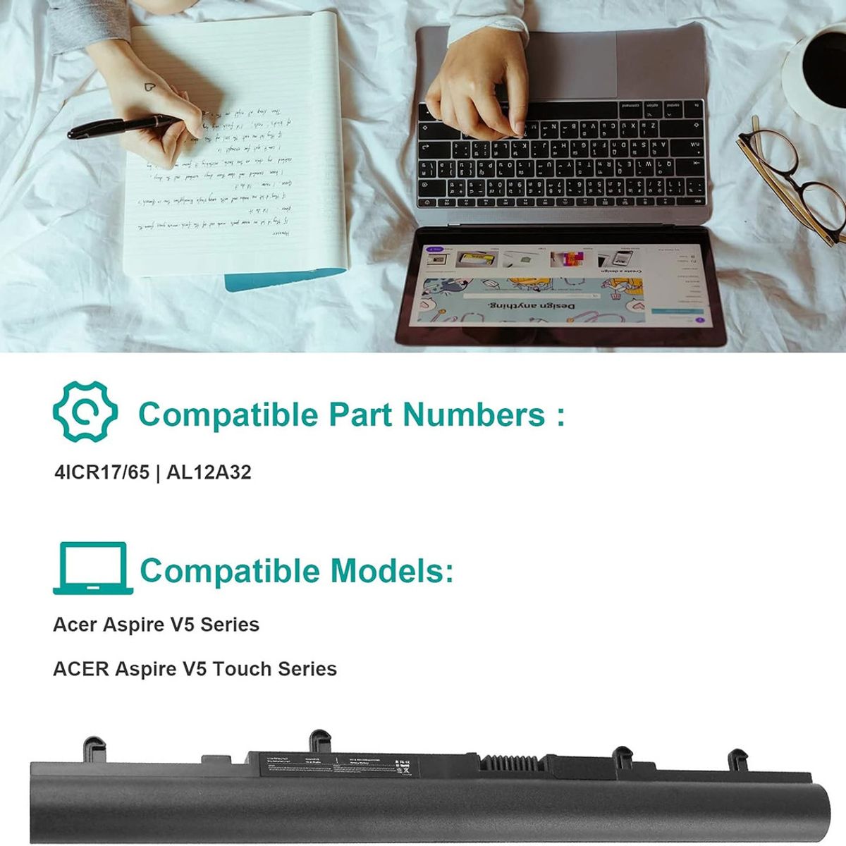 GENERICO - Batería Al12a32 Para Acer Aspire V5 V5-431 V5-531 V5-471