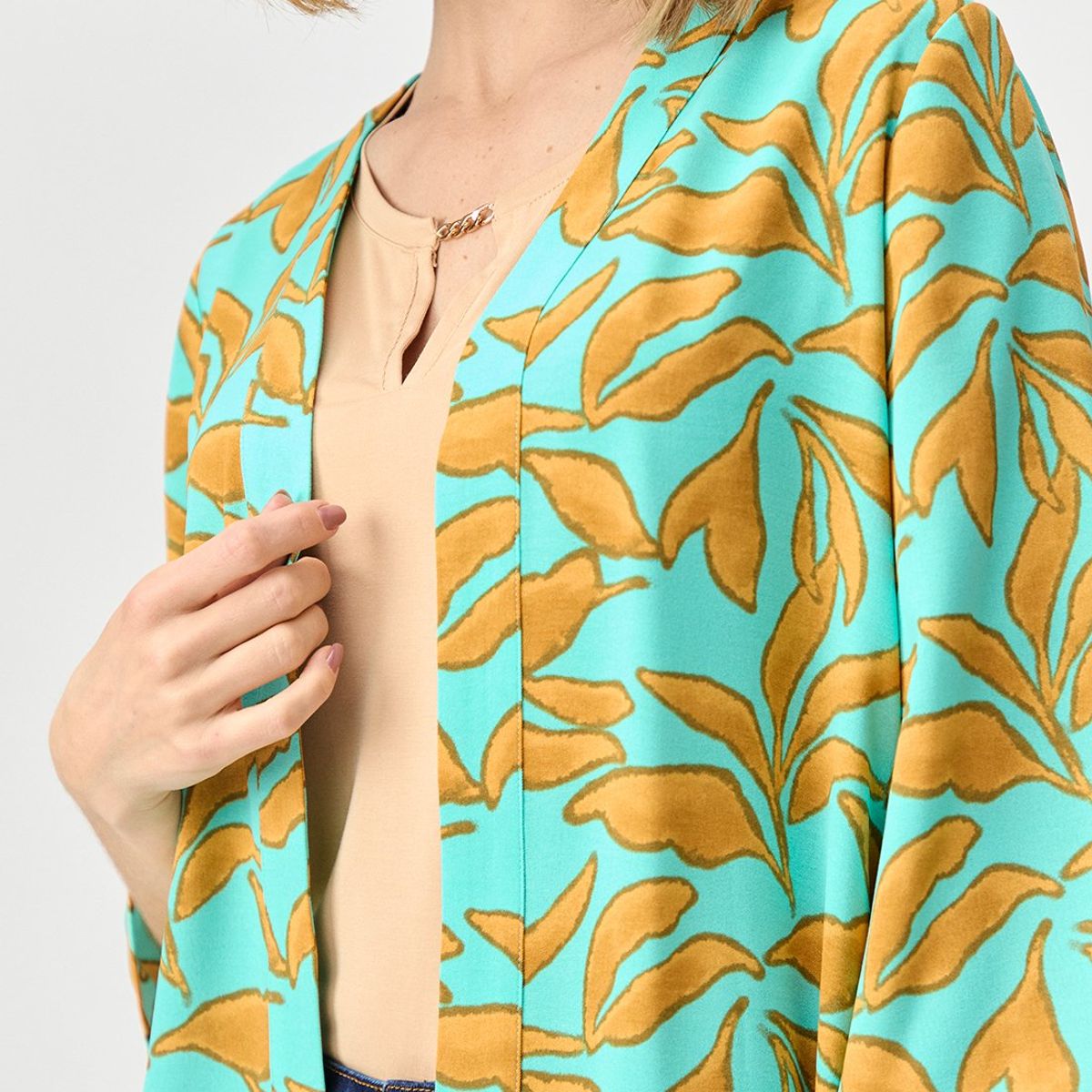 MA GRIFFE - Tapado Abierto Verde Cata Mujer Magriffe