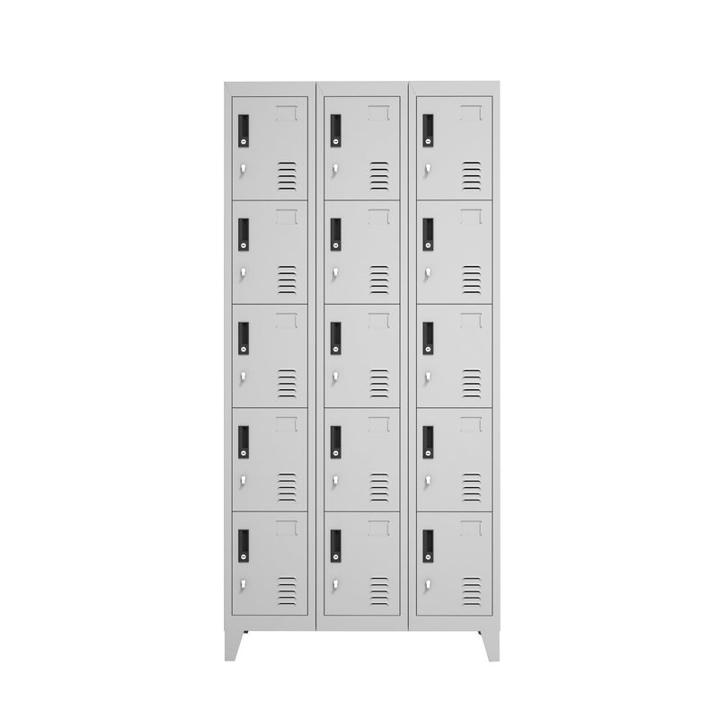 GENERICO - Casillero Metálico 3 Cuerpos y 15 Puertas