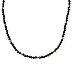 COGGIOLA - Collar Ónix Bola Timón Enchapado Oro 18K