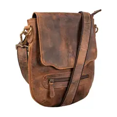 FRANZ MOSSI - Bolso de cuero natural Bandolera Uso al hombro Marrón