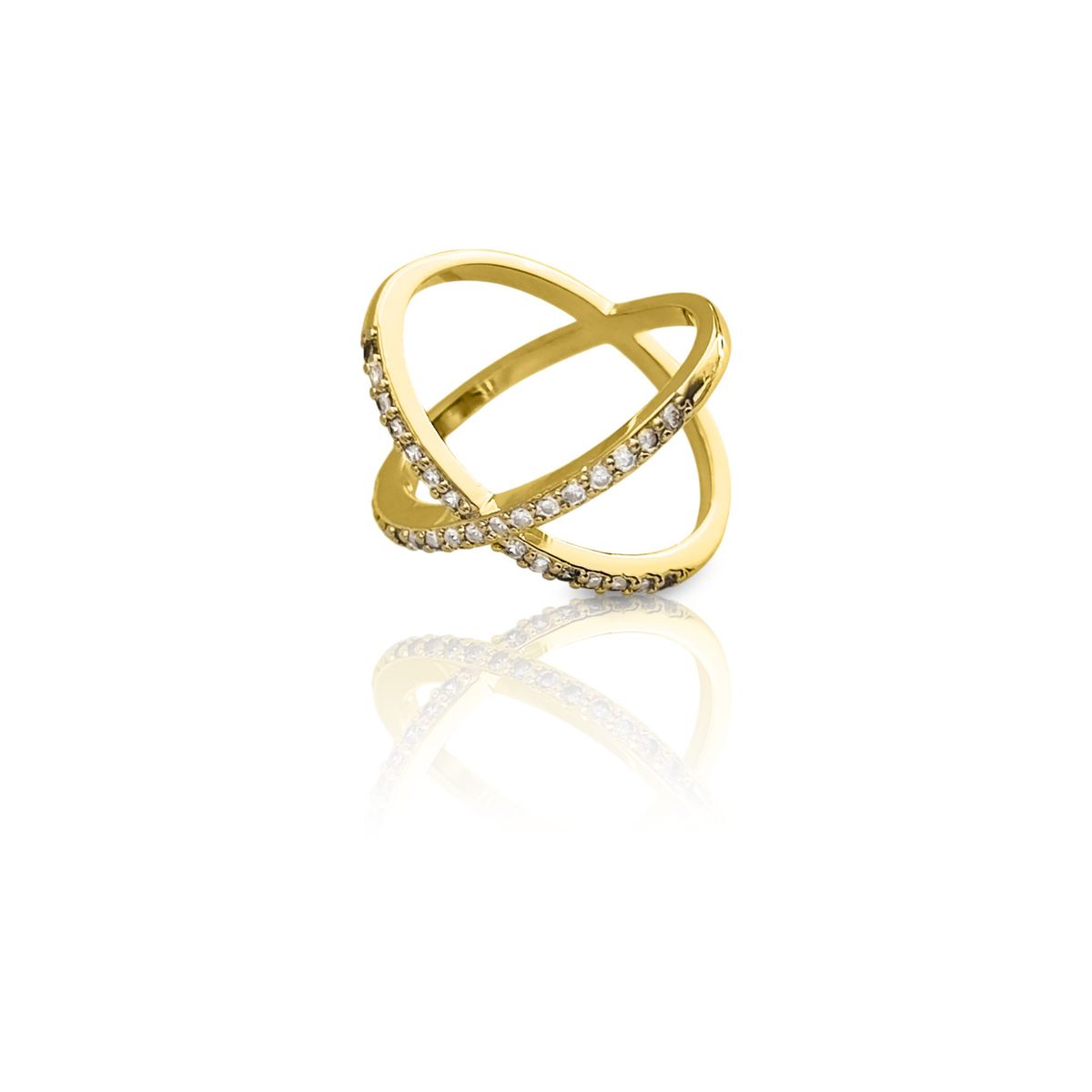COGGIOLA - Anillo Mónica Circón Blanco Enchapado Oro 18K
