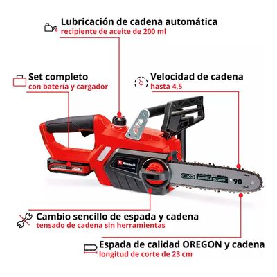 Imagen 2 del producto Kit Motosierra Inal. GE-LC 18/25-1 -Inc. Carg y Bat 3.0 AH