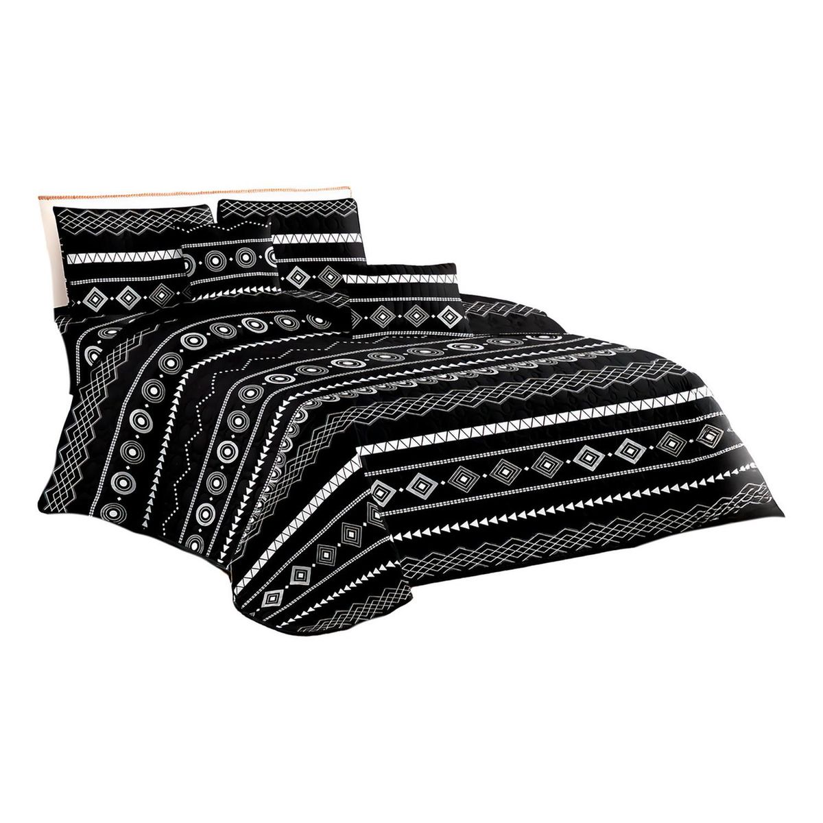 GENERICO - Cubre Cama King Quilt 2.5 Plazas Estampado Tribal - 661