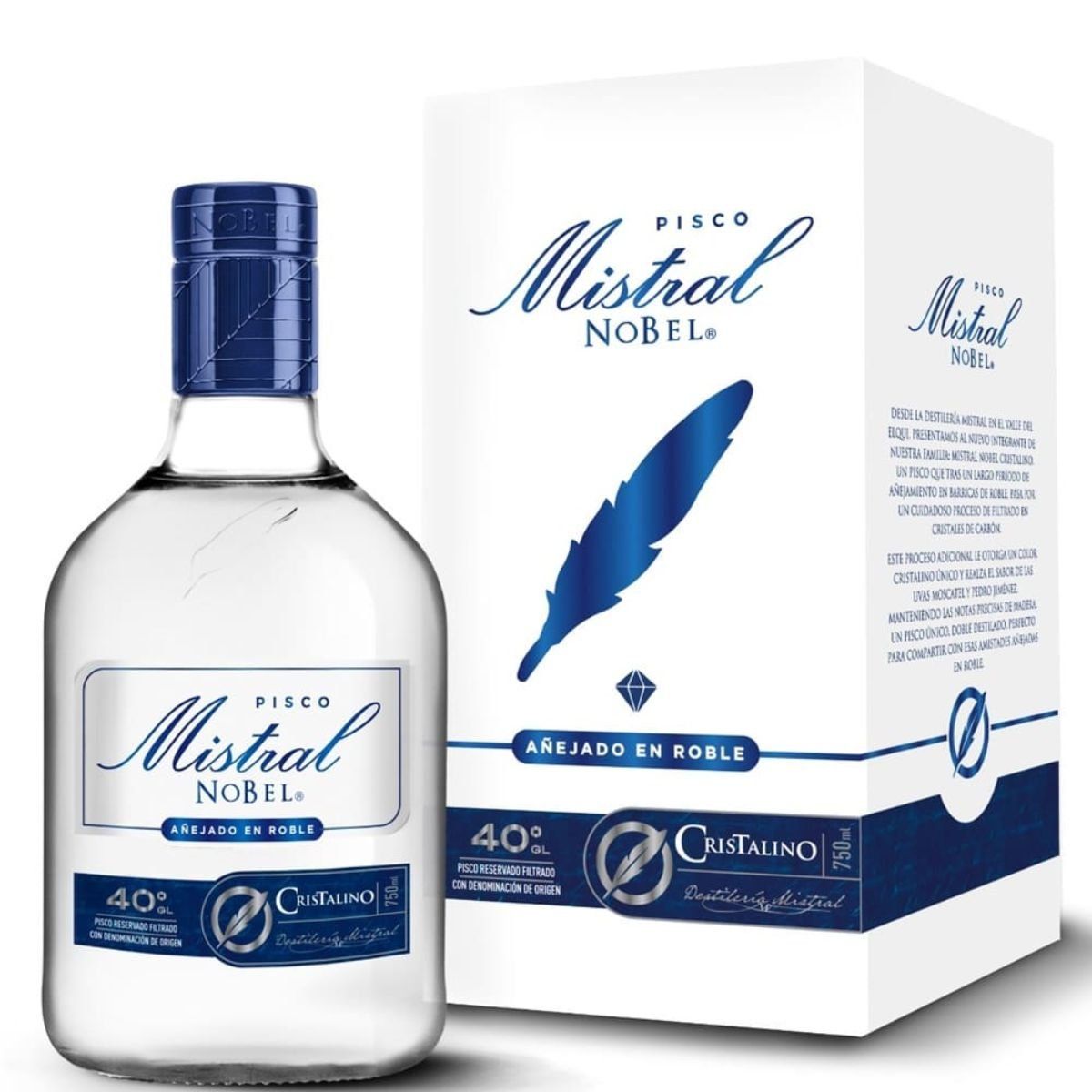 MISTRAL - Pisco Mistral Nobel Cristalino 40° 750cc