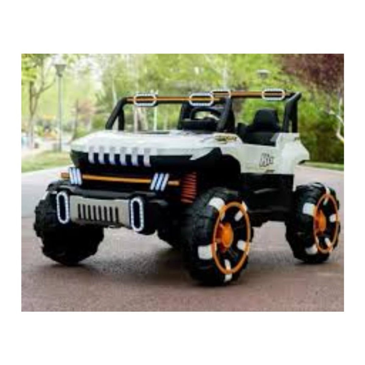 GENERICO - Jeep Electrico 4x4 Con Luces Led Para Niños Blanco
