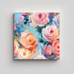 GENERICO - Composición Artesanal De Rosas Y Flores De 30x30 Cm