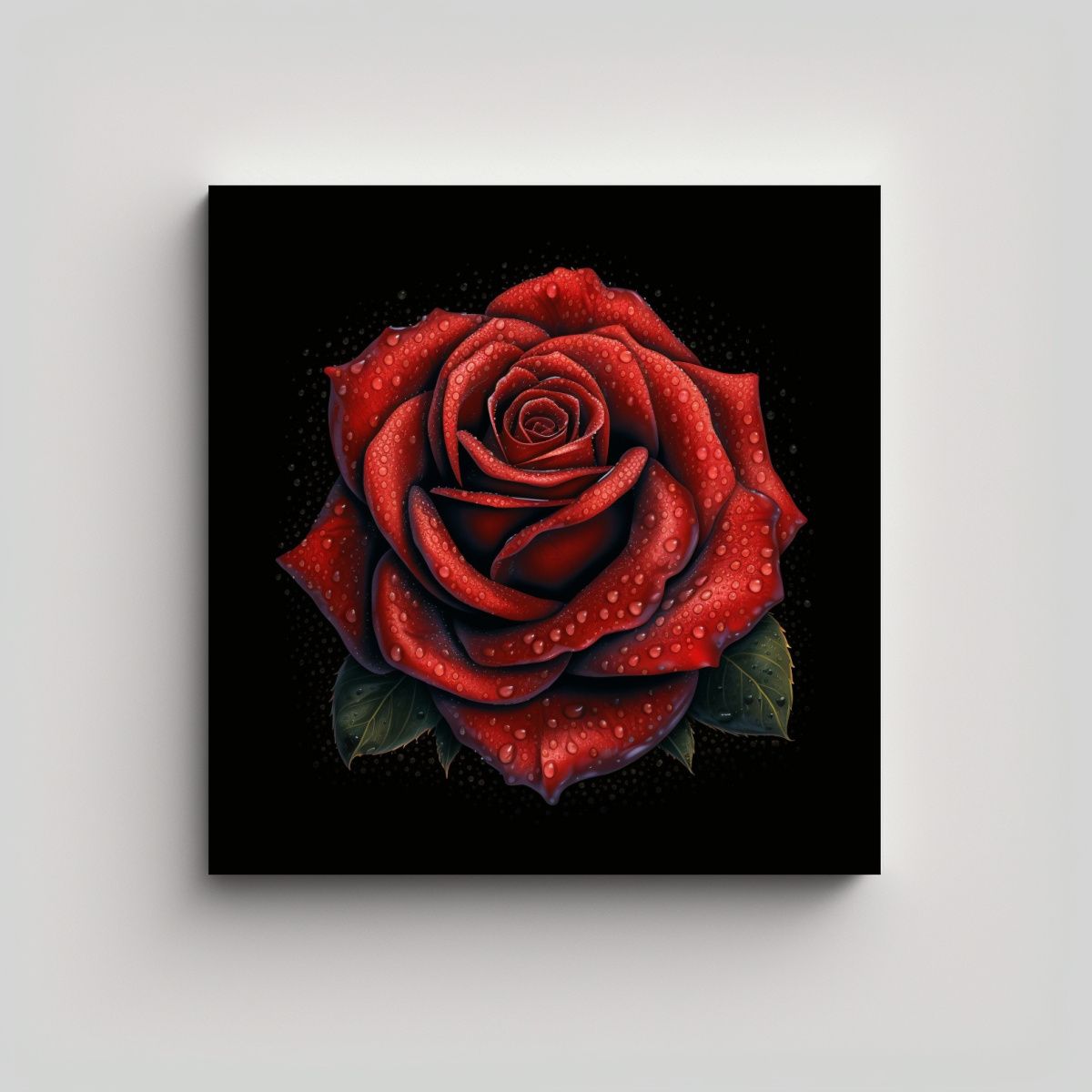 GENERICO - Rosa Roja De San Valentín En Fondo Negro: 30x30 Cm