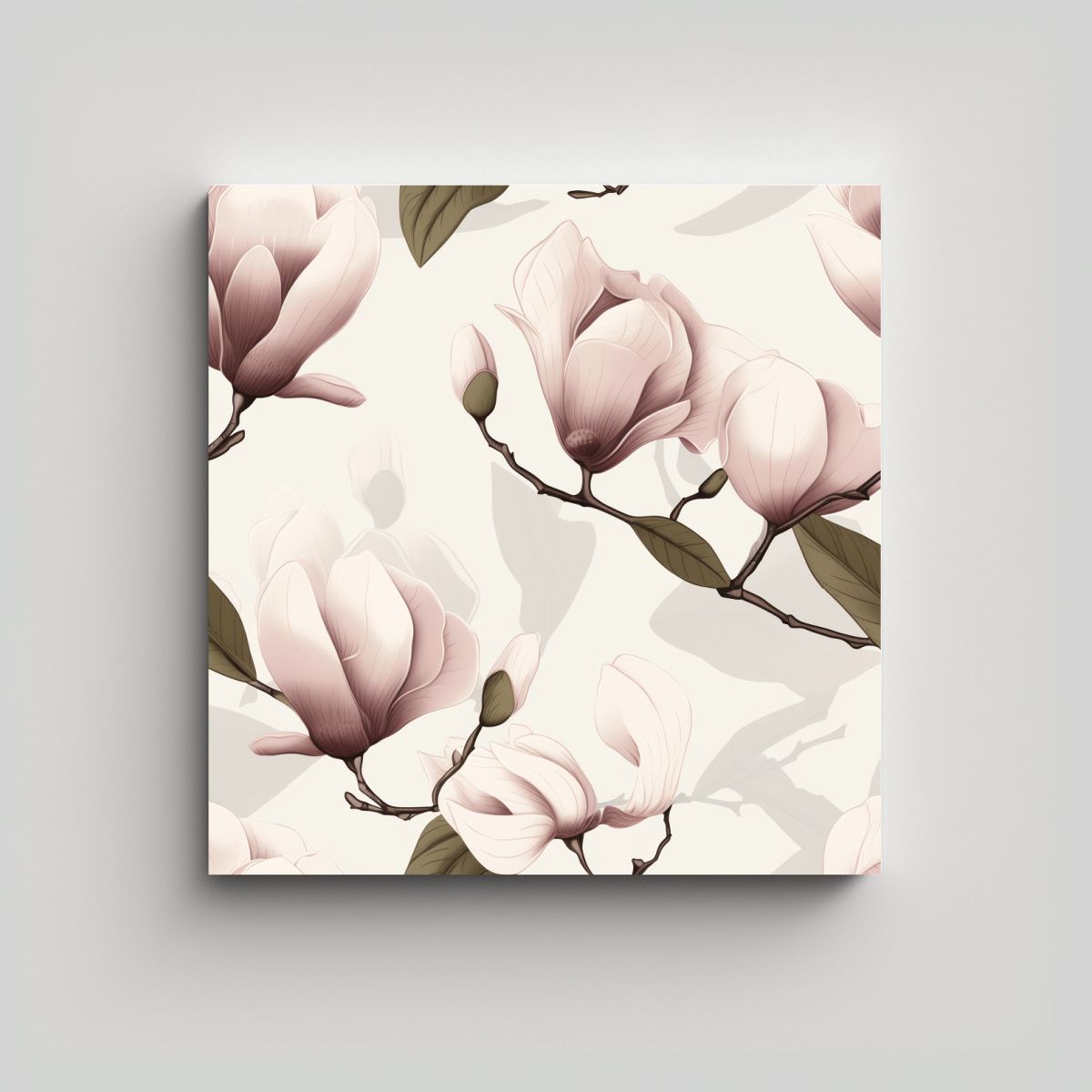 GENERICO - Dibujo Minimalista En Lienzo: Mágica Magnolia 40x40 Cm