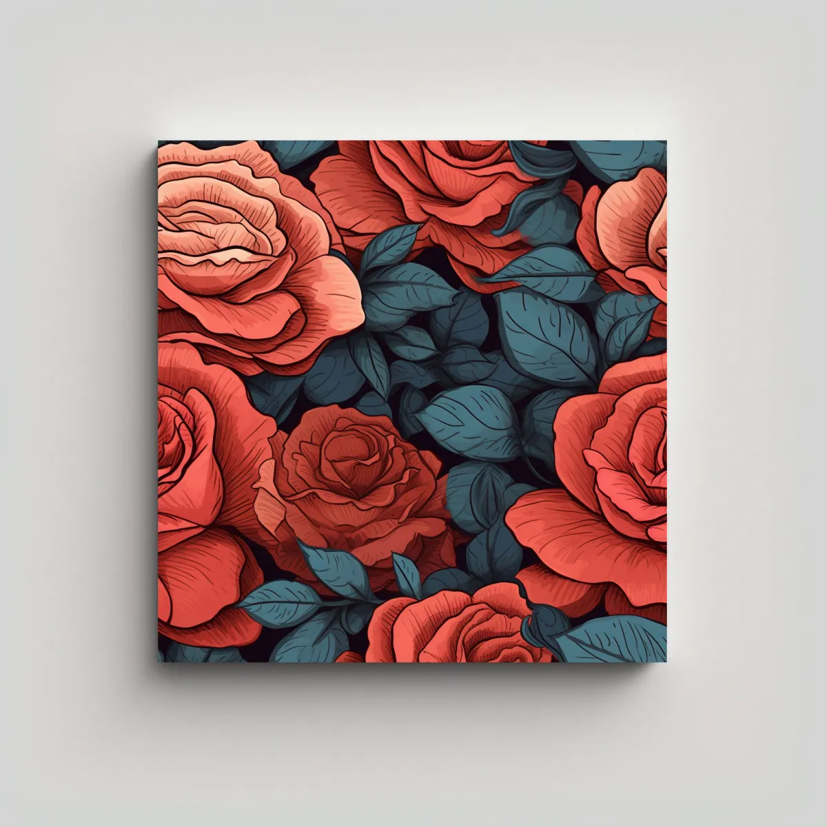 GENERICO - Inspiración Visual: Cuadro Decorativo De Rosas 50x50 Cm