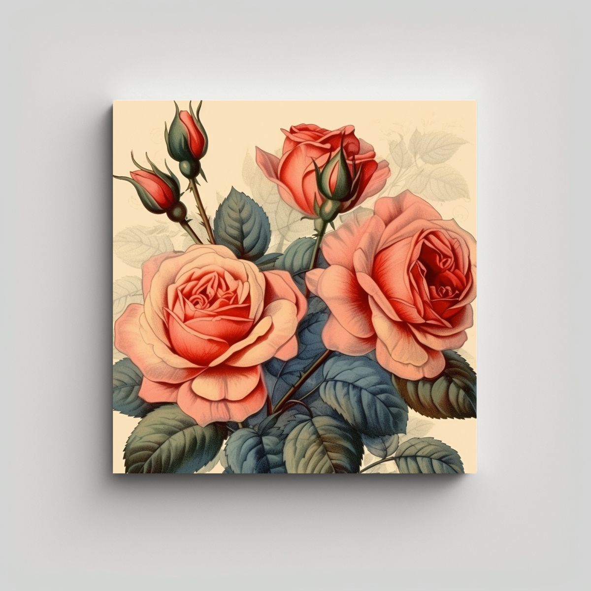 GENERICO - Armonía De Colores En Composición De Rosas 30x30 Cm