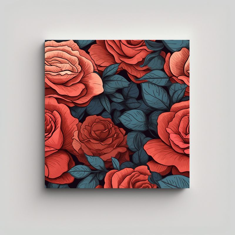 GENERICO - Inspiración Visual: Cuadro Decorativo De Rosas 30x30 Cm
