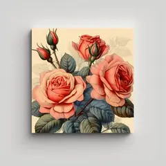 GENERICO - Armonía De Colores En Composición De Rosas 40x40 Cm