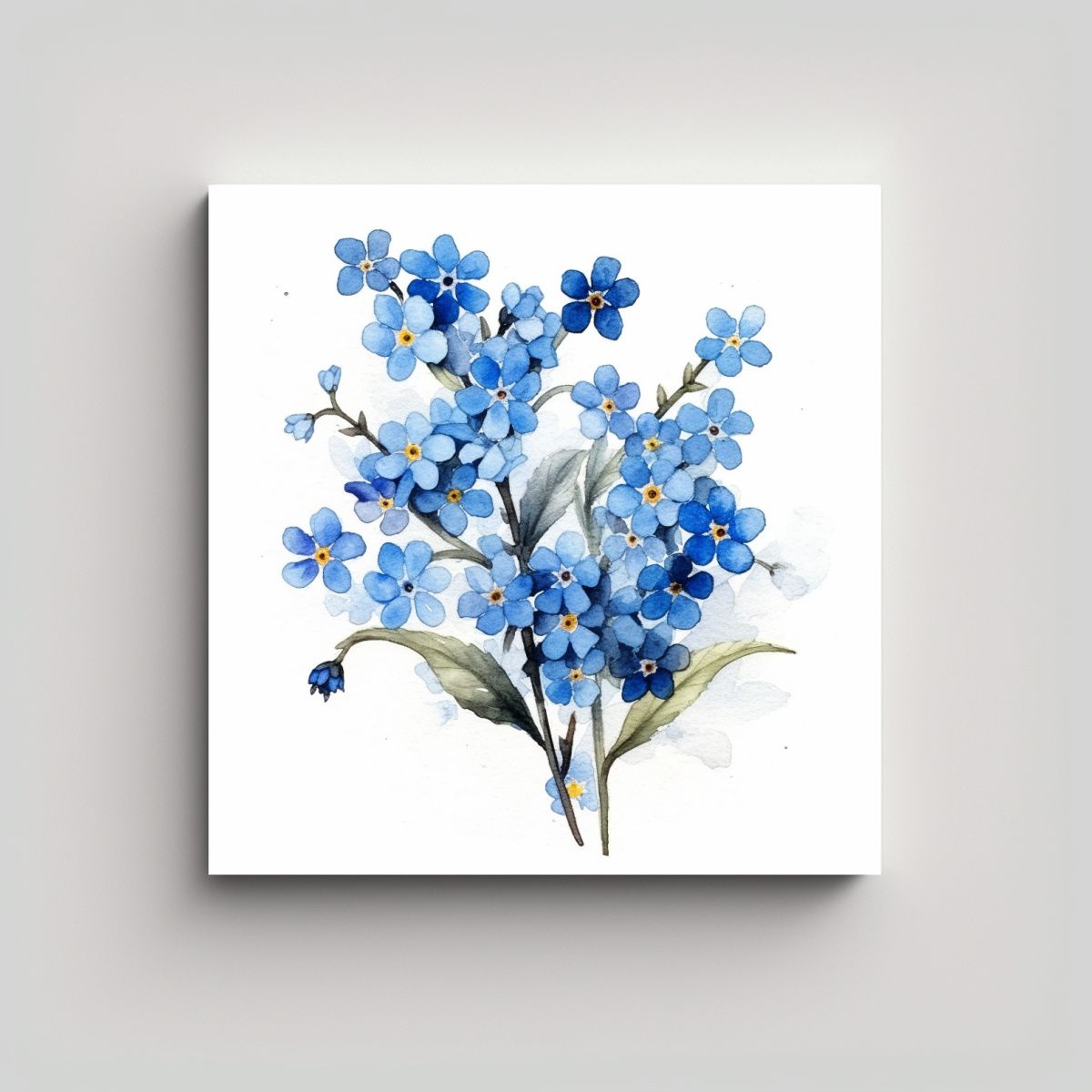 GENERICO - Cuadro Clásico De Flores Forget-me-not En Estilo 40x40 Cm