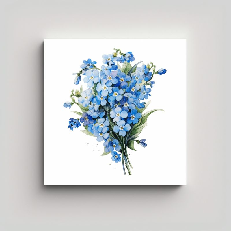 GENERICO - Lienzo Decorativo: Movimiento Y Ramo De Flores 40x40 Cm