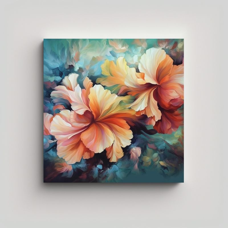 GENERICO - Cuadro Acrílico Floral: Explosion De Colores Y 50x50 Cm