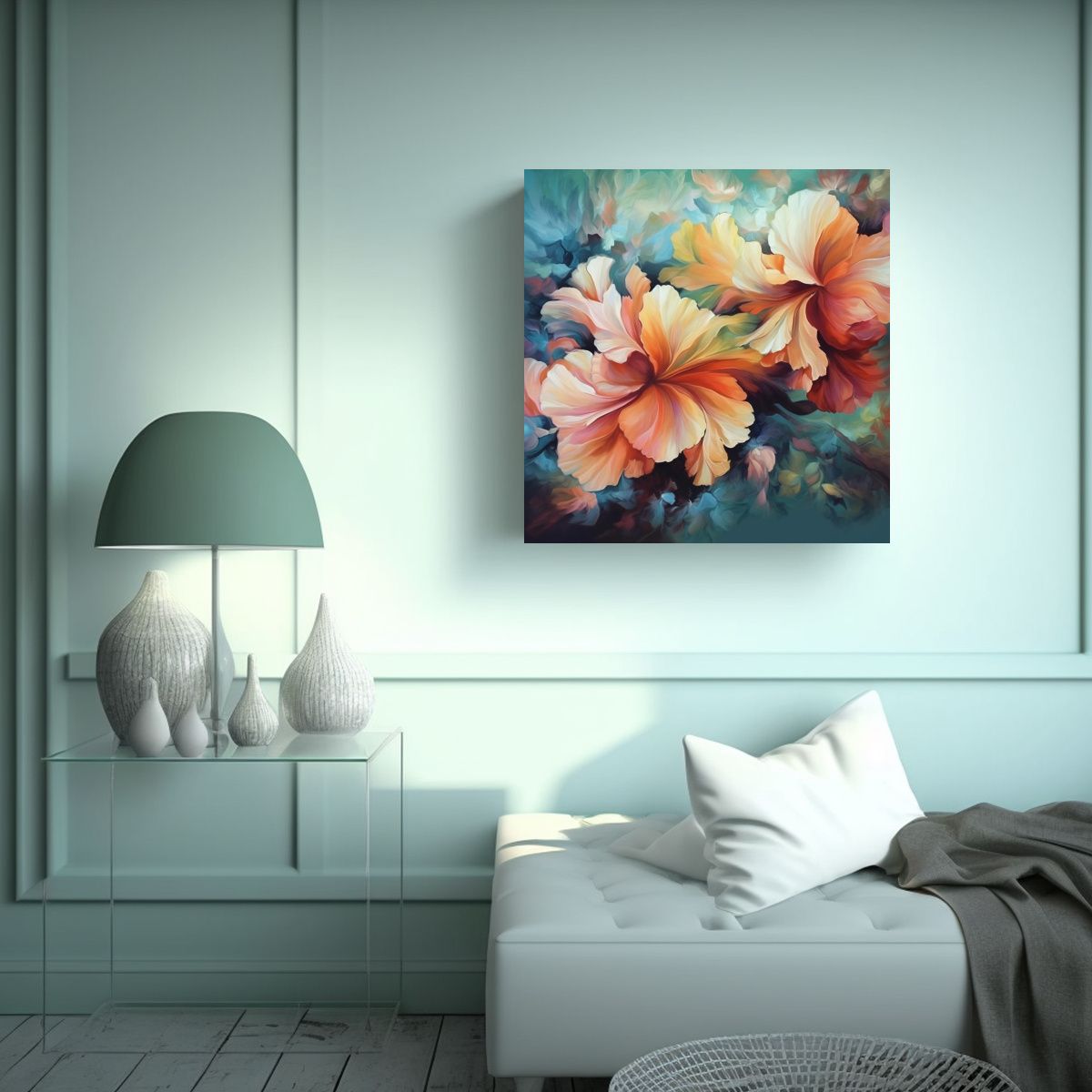 GENERICO - Cuadro Acrílico Floral: Explosion De Colores Y 50x50 Cm