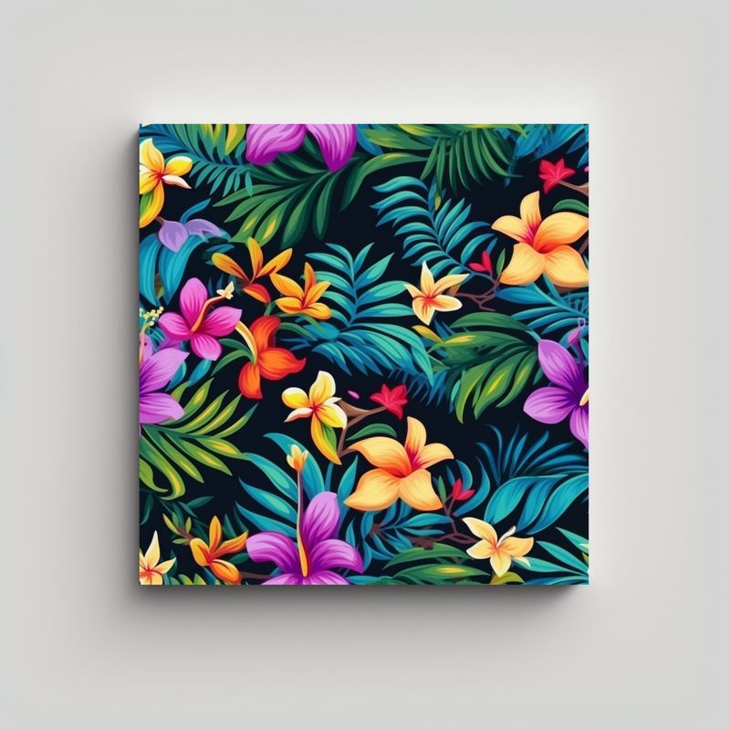 GENERICO - Obra Maestra De Diseño: Patrón Floral Hawaiano 90x90 Cm