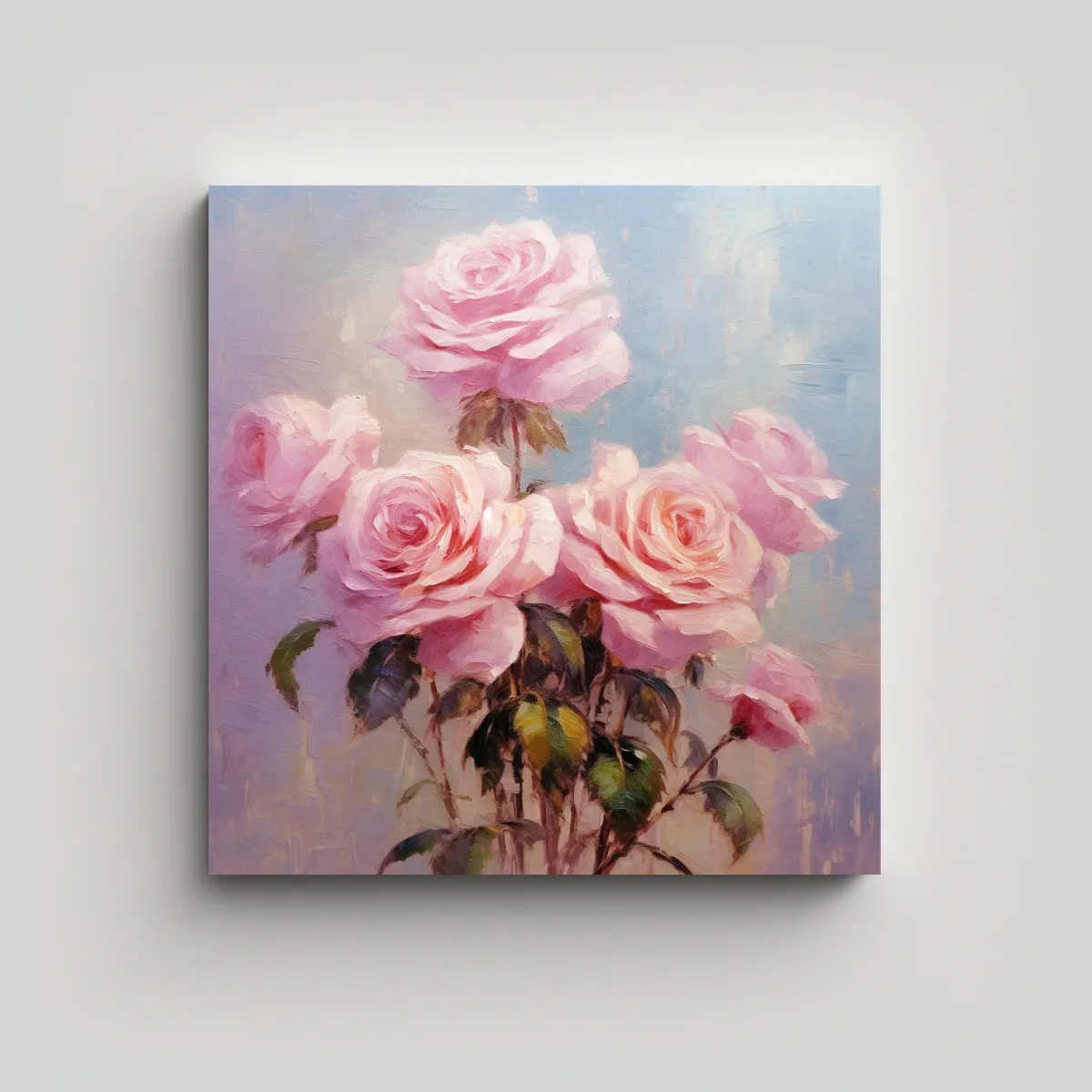 GENERICO - Ilustración Adorable De Rosas En Óleo Pastel 60x60 Cm