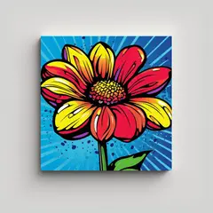 GENERICO - Cuadro Pop-Art Juvenil: Visualiza Una Flor 50x50 Cm