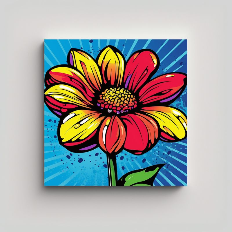 GENERICO - Cuadro Pop-Art Juvenil: Visualiza Una Flor 60x60 Cm