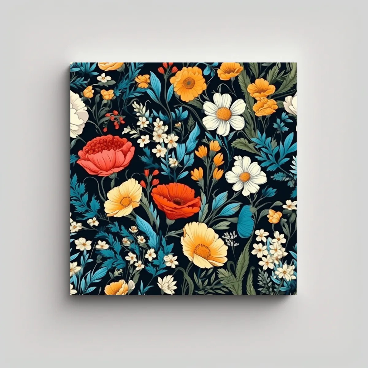 GENERICO - Patrón Floral Vibrante En Arte Único 40x40 Cm