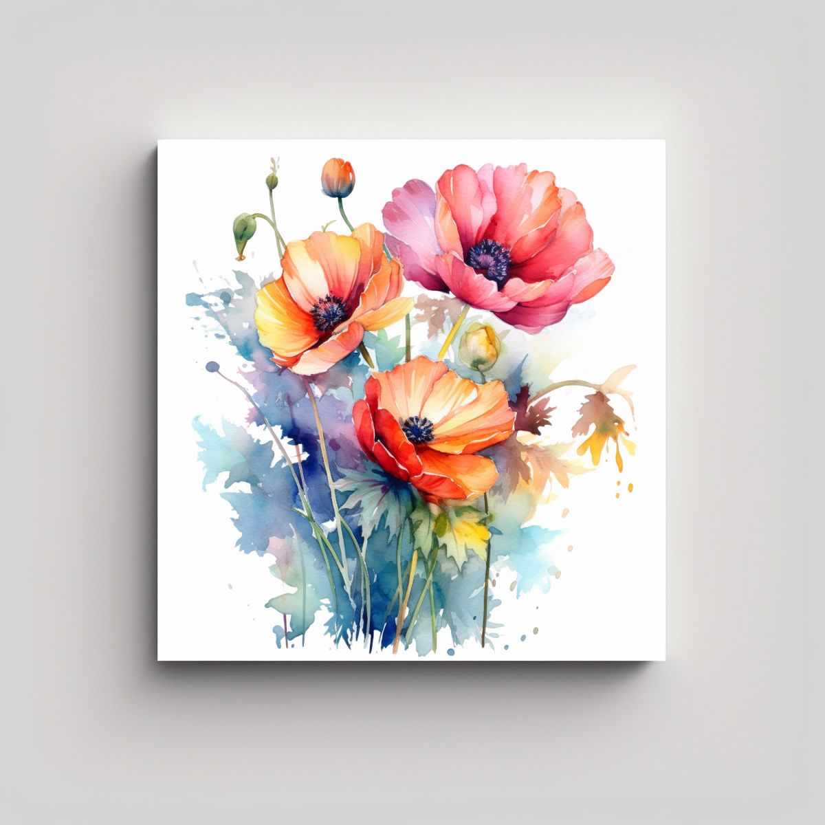 GENERICO - Diseño Cultural En Acuarela: Tu Cuadro 70x70 Cm