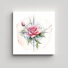 GENERICO - Patrón Intenso De Oficina Con Logo De Rosa 90x90 Cm