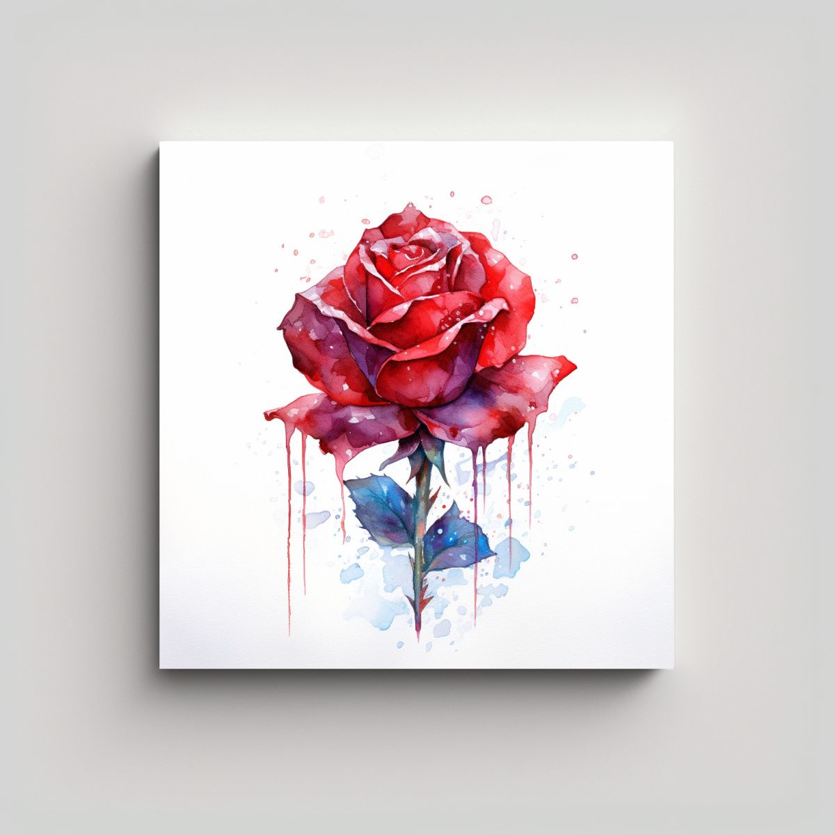 GENERICO - Rosa Roja En Cristal Rubí: Arte De Movimiento 50x50 Cm