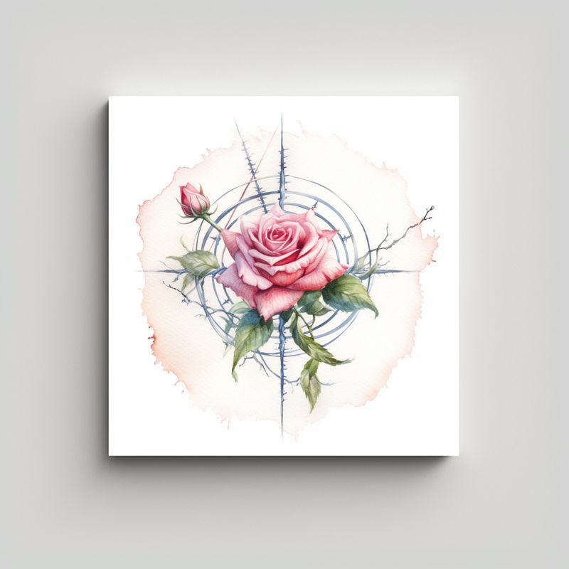 GENERICO - Patrón Intenso De Oficina Con Logo De Rosa 80x80 Cm