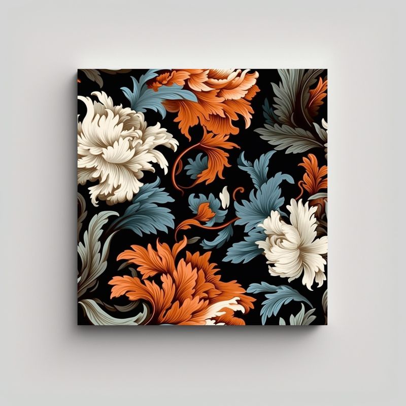 GENERICO - Cuadro Oriental Floral Intrincado: Creatividad De 70x70 Cm