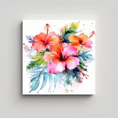 GENERICO - Arte Pop Tropical: Flores De Hawaii En Estilo 40x40 Cm