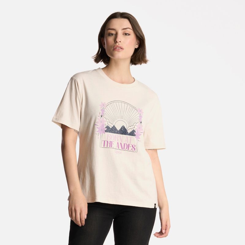 LIPPI - Polera Mujer Logo Lippi T-Shirt Marfil Lippi