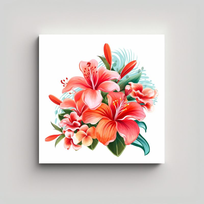 GENERICO - Clipart Floral En Canva Vintage Multicolor Para 40x40 Cm