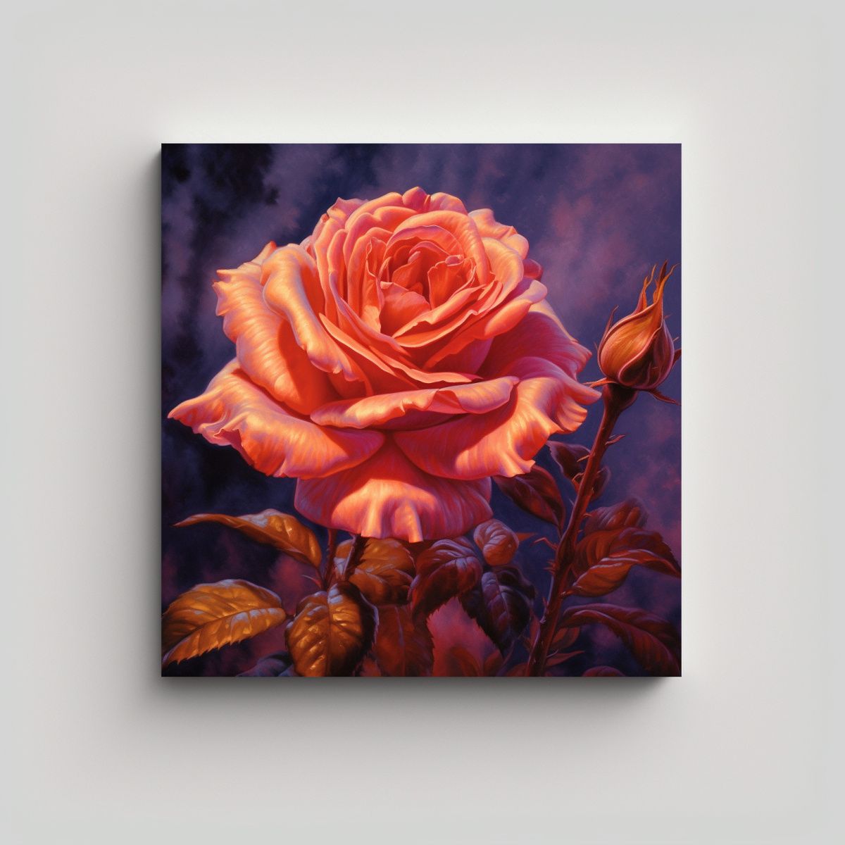 GENERICO - Cuadro Decorativo Elegante Rose: Arte De Pared En 80x80 Cm