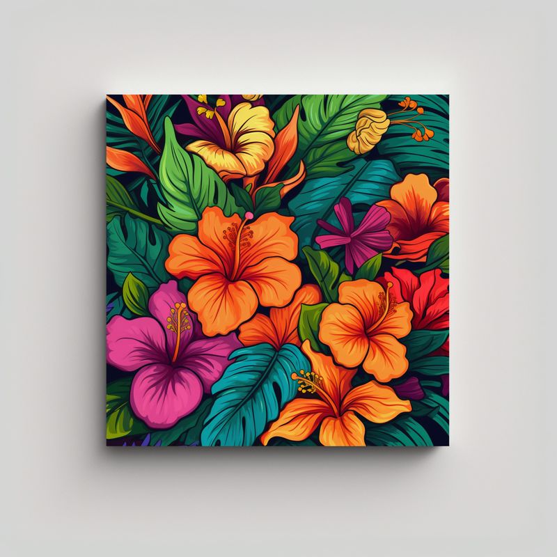 GENERICO - Cuadros Vanguardia Tropical: Composición De 40x40 Cm