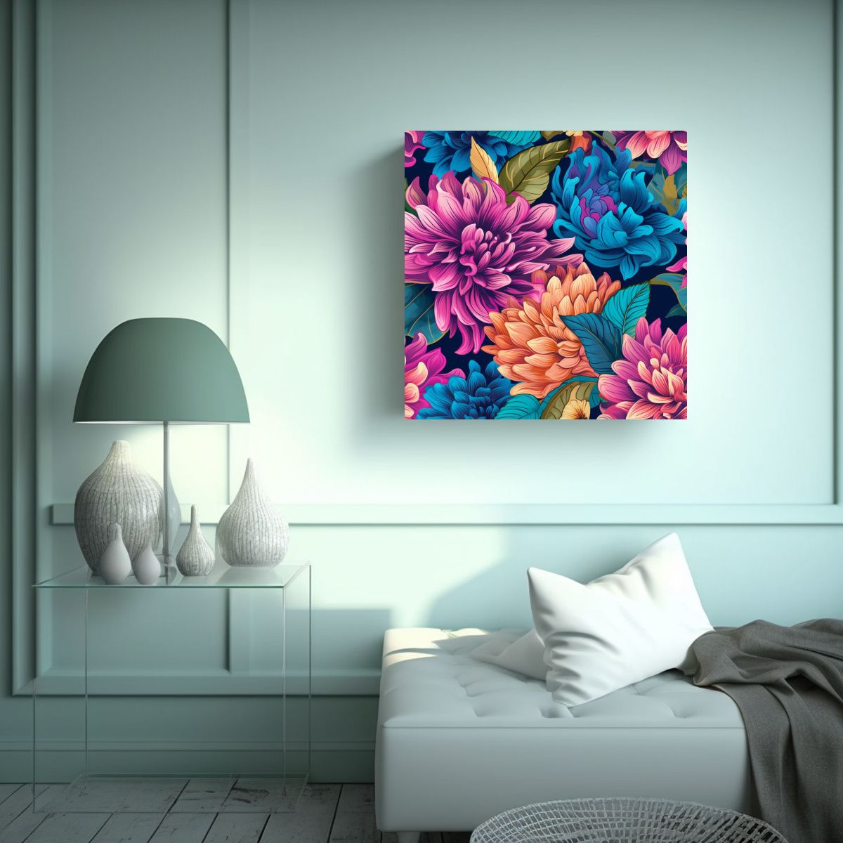 GENERICO - Arte De Movimiento Vibrante: Patrón Floral 40x40 Cm