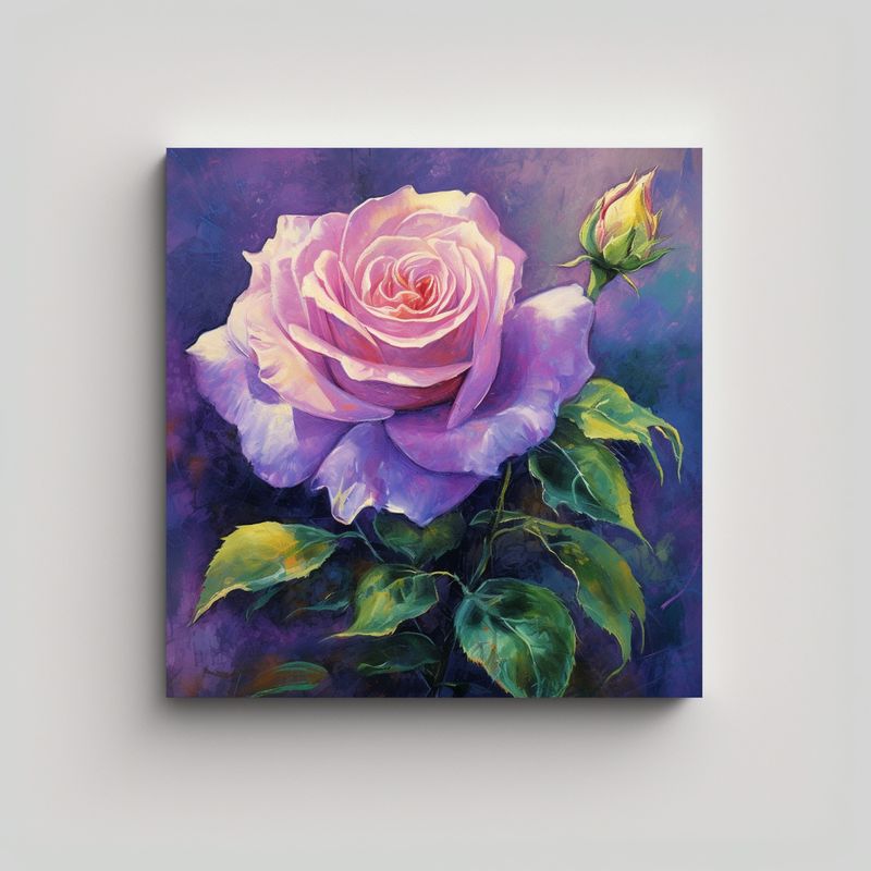GENERICO - Cuadro Estilo Marc Chagall - Rosa Púrpura En 40x40 Cm