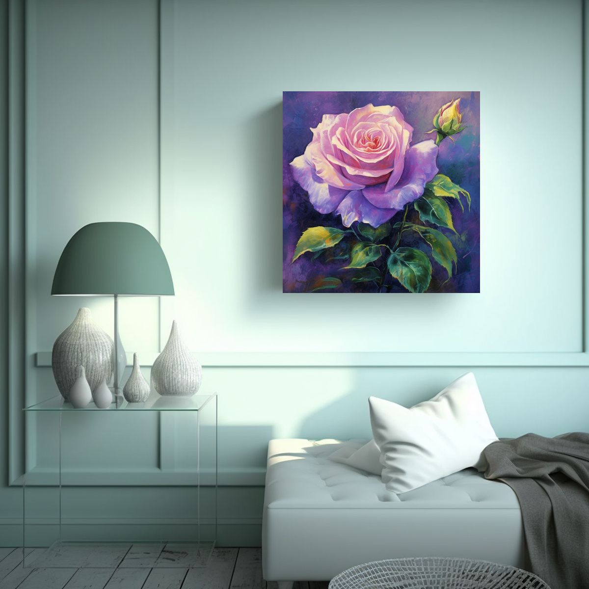 GENERICO - Cuadro Estilo Marc Chagall - Rosa Púrpura En 30x30 Cm