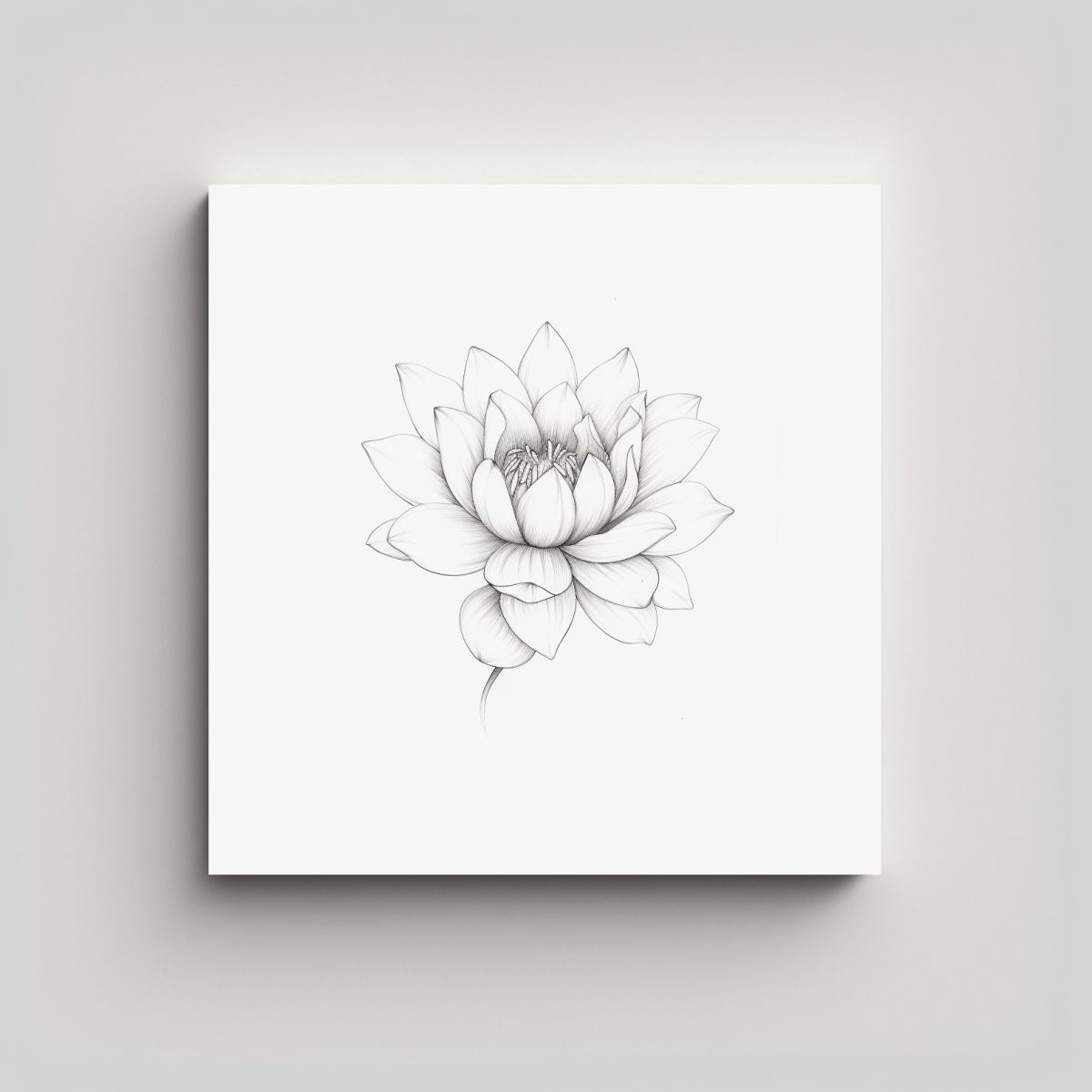 GENERICO - Lienzo Decorativo Estilo Tatuaje En 2D Con Flores 30x30 Cm