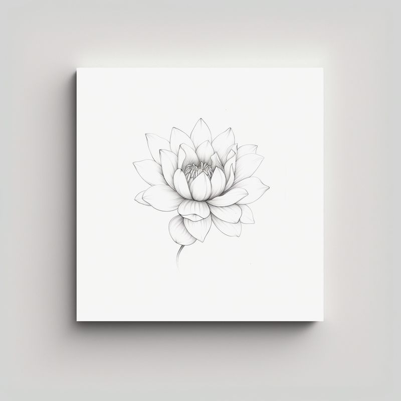 GENERICO - Lienzo Decorativo Estilo Tatuaje En 2D Con Flores 30x30 Cm