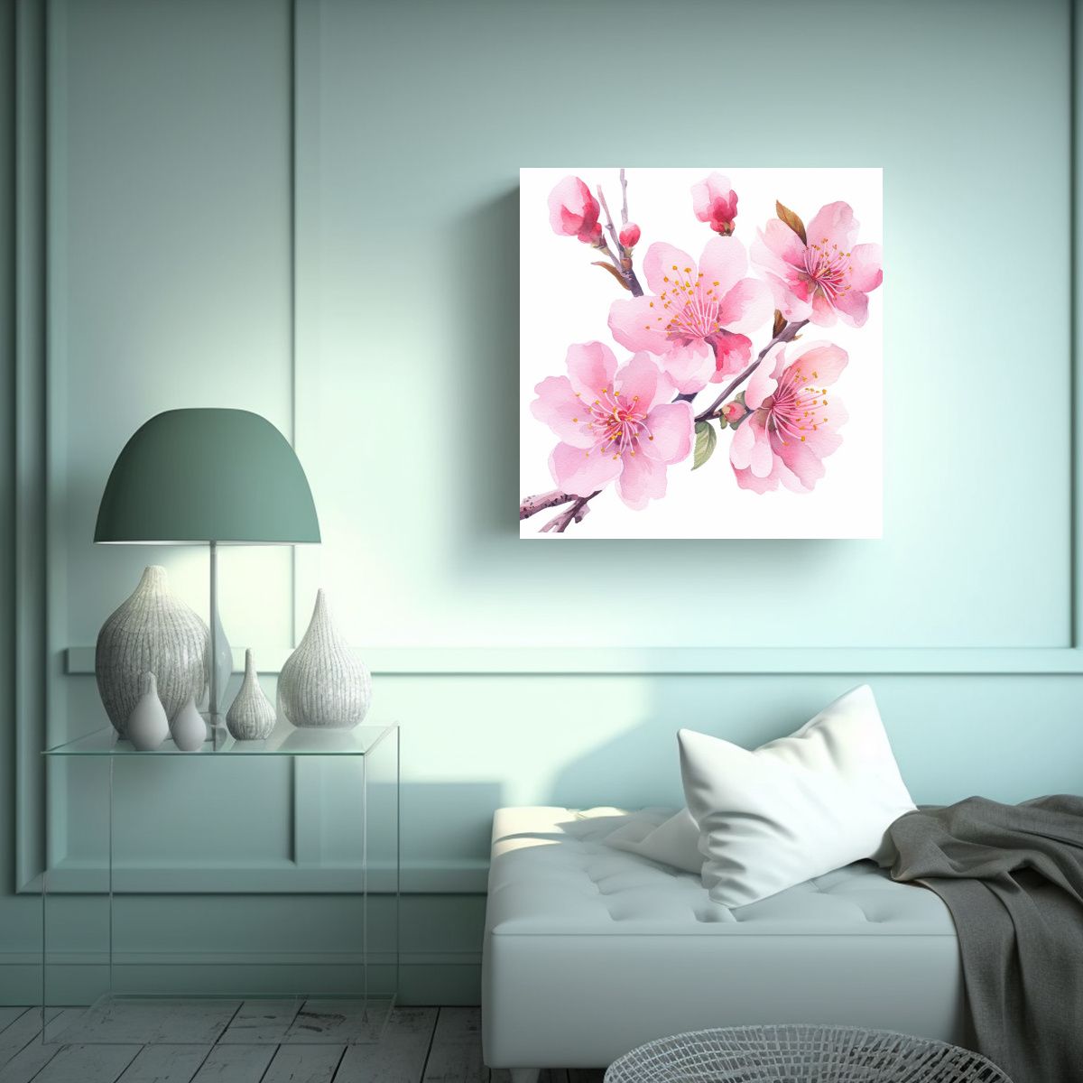 GENERICO - Composición Vanguardia De Pétalos En Acuarela - 40x40 Cm