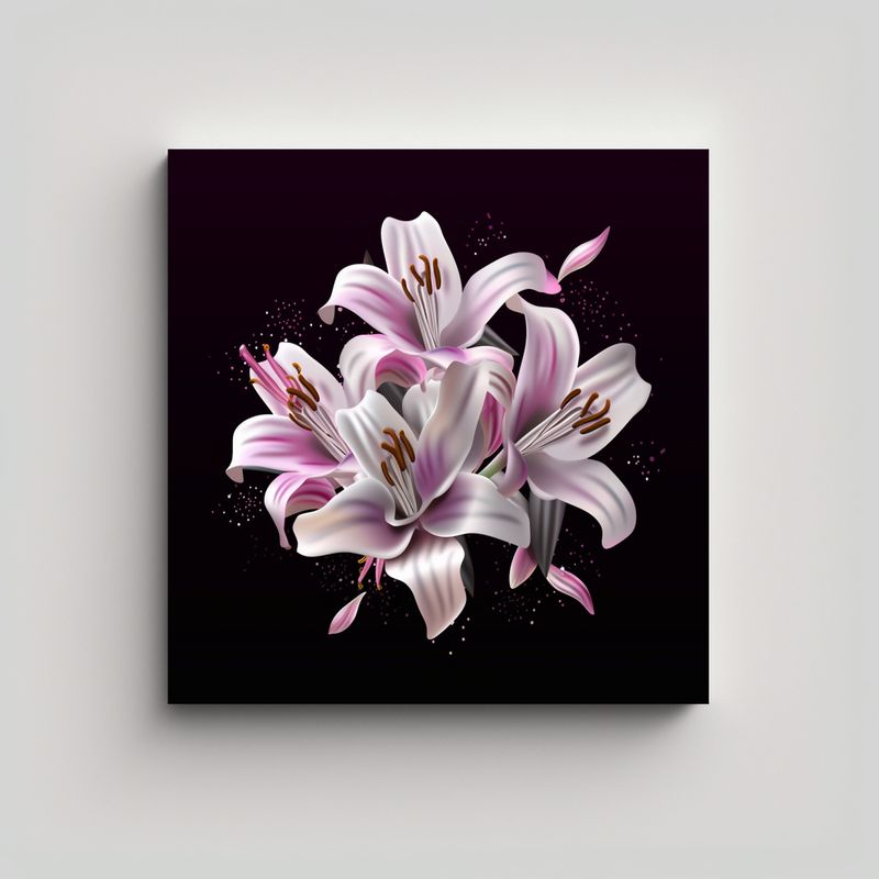 GENERICO - Composición Vanguardista De Lirios Morados Y 90x90 Cm