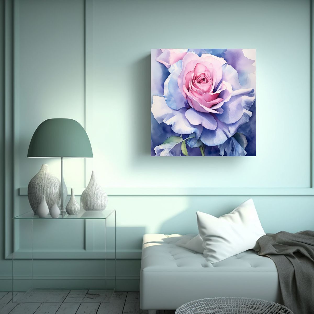 GENERICO - Rosa Intensa En Lienzo Acuarela: Chop Co. 70x70 Cm